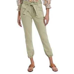 Paige Mayslie High Rise Vintage Light Pistachio Joggers Size 28 Stretch Cropped